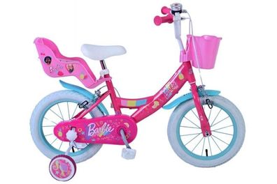 Barbie Kinderfahrrad - Mädchen - 14 Zoll - Rosa - Zweihandbremsen