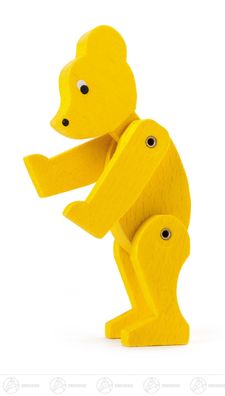 Spielzeug Bär gelb groß, beweglich H=ca 11,5 cm NEU Erzgebirge Spielzeugbär