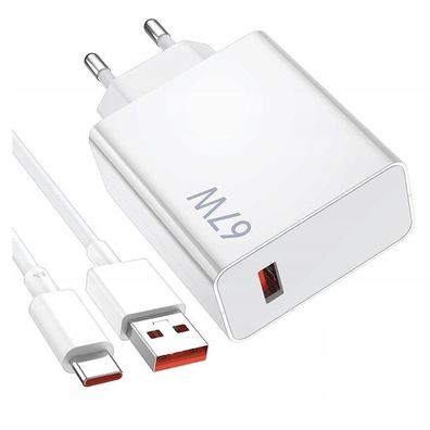 Xiaomi MDY-14-EW USB-C 67W Reiseladegerät mit 6A Ladekabel - Weiss