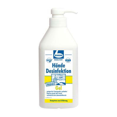 Dr. Becher Händedesinfektionsgel mit Dispenser - 1 Liter | Flasche (1 Stück)