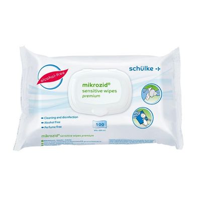 Schülke Mikrozid® sensitive wipes premium, Desinfektionstücher | Packung (100 Stück)