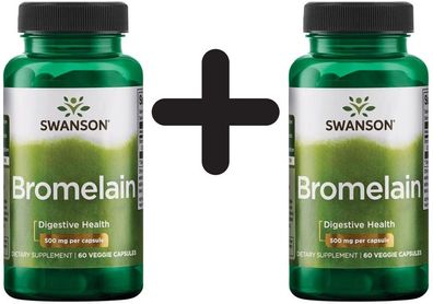 2 x Bromelain 1,200 GDU, 500mg - 60 vcaps