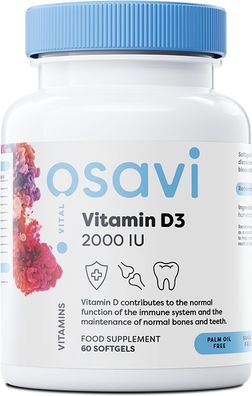 Vitamin D3, 2000IU - 60 softgels