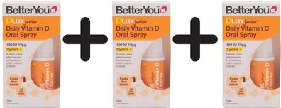 3 x DLux Junior Daily Vitamin D Oral Spray - 15 ml.