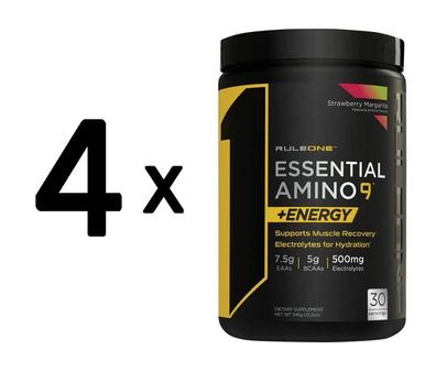4 x Essential Amino 9 + Energy, Peach Mango - 345g