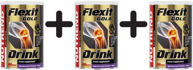 3 x Flexit Gold Drink, Orange - 400g