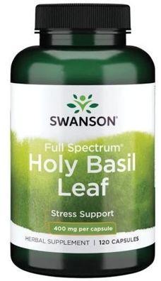 Full Spectrum Holy Basil Leaf (Tulsi), 400mg - 120 caps