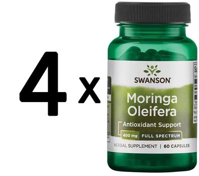 4 x Full Spectrum Moringa Oleifera, 400mg - 60 caps
