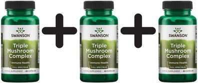 3 x Full Spectrum Triple Mushroom Complex - 60 caps