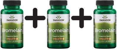 3 x Bromelain 1,200 GDU, 500mg - 60 vcaps