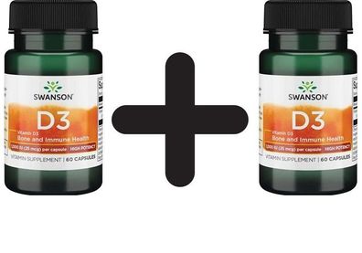 2 x High Potency Dry Vitamin D-3, 1000 IU - 60 caps