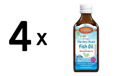 4 x Kid's The Very Finest Fish Oil, 800mg Natural Mixed Berry - 200 ml.