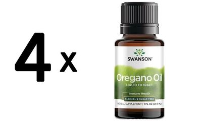 4 x Oil of Oregano Liquid Extract, Alcohol & Sugar Free - 29 ml.