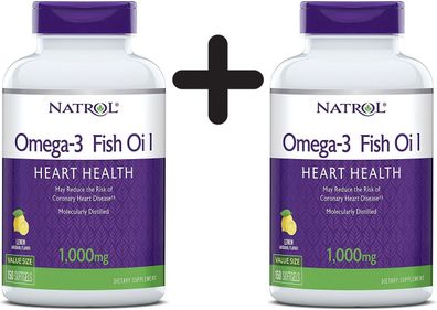 2 x Omega-3 Fish Oil, 1000mg - 150 softgels