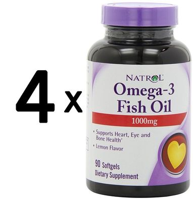 4 x Omega-3 Fish Oil, 1000mg - 90 softgels