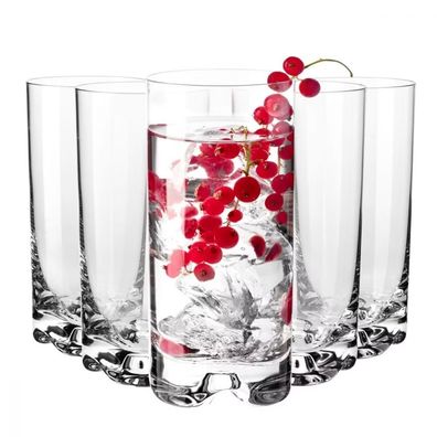 Krosno Mixology Highball-Gläser für Getränke | Set 6 | 350ml | Spülmaschinenfest