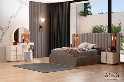 Stilvolles Schlafzimmer Set Designer Schminktisch Holz 2x Nachttische