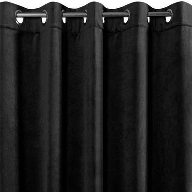 Vorhang Gardine Verdunklungsgardinen mit Ösen 140x250 cm schwarz Blickdicht Deko