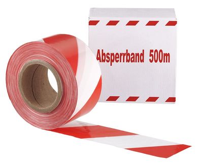 Baustellen-Absperrband, Rot/ Weiss, 81101 500 m 75mm breit