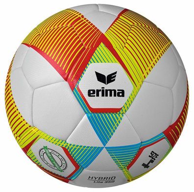 10er Ballpaket Erima Hybrid Lite Fußball rot/ curacao Gr. 4 350g + Ballnetz gratis