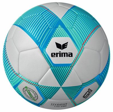 10er Ballpaket Erima Hybrid Lite Fußball curacao petrol Gr. 5 290g + Ballnetz gratis