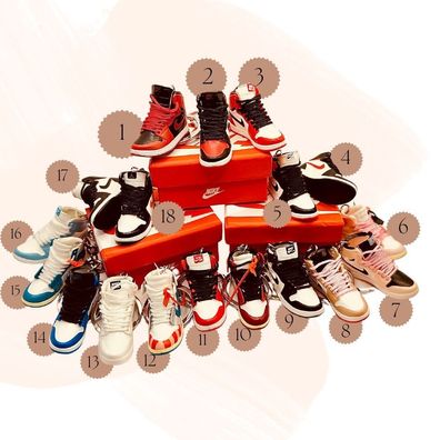 Mini Nike Air Jordan 3D Sneaker im Schuhkarton Schlüsselanhänger Kult Jump Man