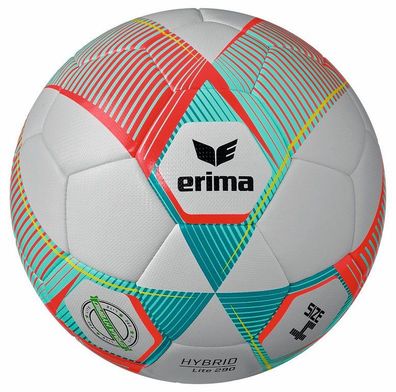 10er Ballpaket Erima Hybrid Lite Fußball curacao petrol Gr. 4 290g + Ballnetz gratis