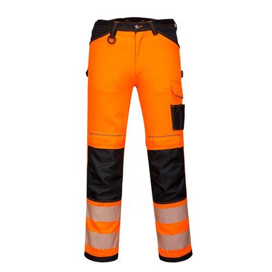 PW3 Warnschutz- Arbeitsbundhose Orange/ Schwarz