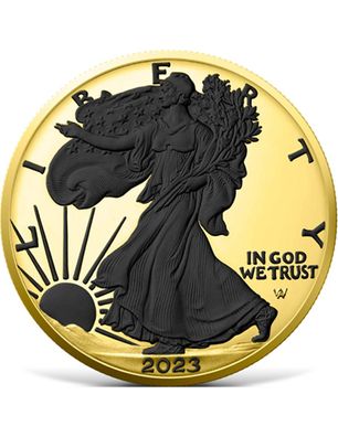 Silbermünze 1 oz American Silver Eagle Gold Black Platinum 2023 999 USA