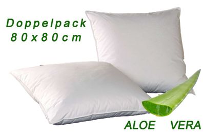 Kopfkissen Aloe Vera 2er Pack 80x80 cm Hotel Pension Pflegeleicht Doppelpack