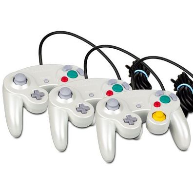 3 Original Gamecube Controller - PADS in PEARL WHITE - WEIß / WEISS - ohne Versand