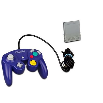 Original Gamecube Controller Lila / Purple + original 4 Mb Memory Card
