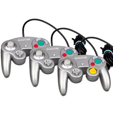 3 Original Nintendo Gamecube Controller - PADS in Platinum SILBER
