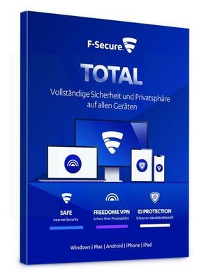 F-Secure Total Security 2024 inkl. VPN, Deutsch, 5 Geräte, 1 Jahr, Download