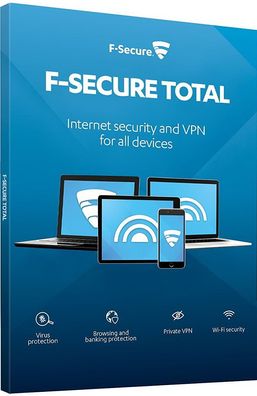 F-Secure Total Security 2024 inkl. VPN, Deutsch, 3 Geräte, 2 Jahre, Download