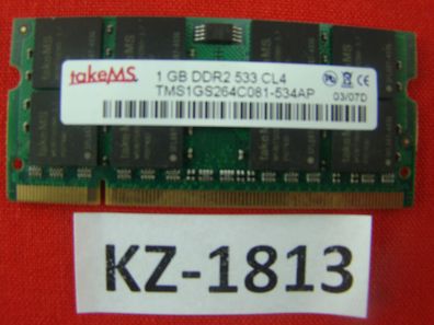 1GB takeMS TMS1GS264C081 SO-DIMM Notebook-RAM 667MHz CL5 PC2-5300 #KZ-1813
