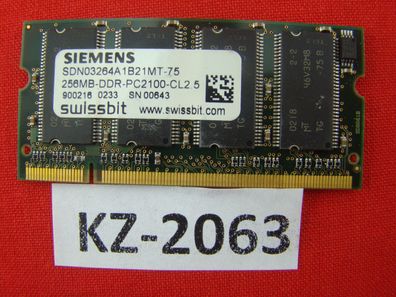 256MB Siemens DDR1 Notebook RAM PC2100S 266MHz SDN03264A1B21MT-75 #KZ-2063