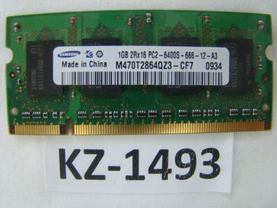 1GB. Samsung M470T2864QZ3-CF7 DDR2 800MHZ. PC 2-6400 CL6. SO-DIMM-200pin#KZ-1493
