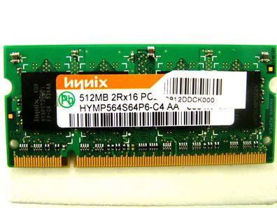 Hynix 512MB RAM 2Rx16 PC2-4200S-444-12 HYMP564S64P6-C4 AA DDR2-SODIMM #KZ-620