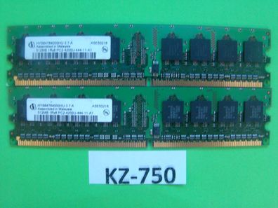 Qimonda HYS64T64000HU-3.7-A' 2x512 MB DDR2-RAM 1Rx8 PC2-4200U non-ECC #Kz-750