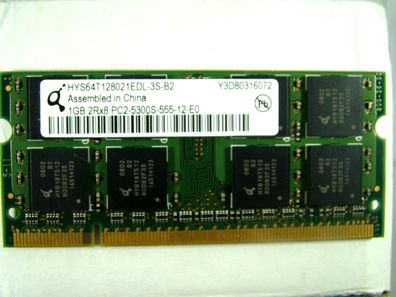 Qimonda HYS64T128021EDL-3S-B2 1 GB DDR2-RAM PC2-5300S #KZ-617