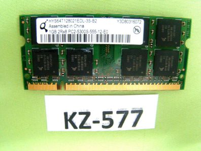 Qimonda 1GB RAM 2Rx8 PC2-5300S-555-12-E0 HYS64T128021EDL-3S-B2 #KZ-577