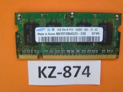 Samsung 1GB 2Rx16 M470T2864DZ3-CE6 Notebookspeicher PC2-5300 #Kz-874