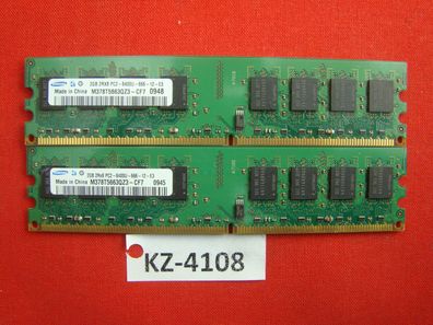 4Gb (2x2Gb) Samsung M378T5663QZ3-CF7 PC2-6400 DDR2-800 PC Speicher Desktop
