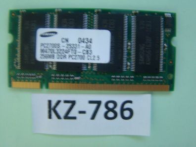 256MB Samsung DDR1 Notebook RAM PC2100S 266MHzSO-DIMM M470L3224FT0-CB0 #KZ-786