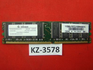 512 MB DDR-RAM PC-2700U non-ECC CL2.5 'Infineon HYS64D64320GU-6-B'