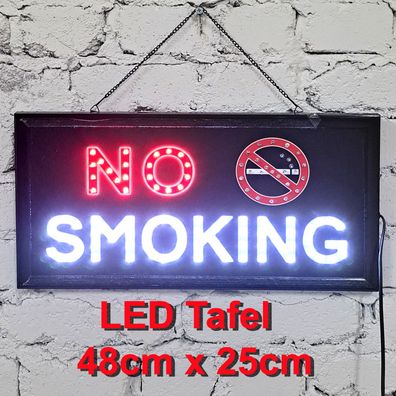 Leuchttafel Lichtafel Leuchtschild Werbung Werbeschild LED No Smoking 48 x 25 cm ...