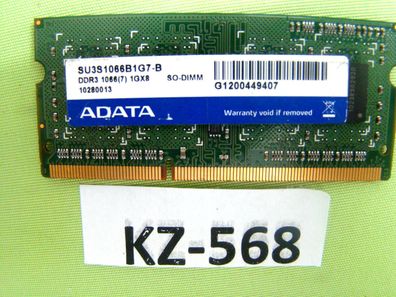 ADATA 1GB SO-Dimm 1Rx8 DDR3 1066 1gx8 su3s1066b1g7-b #Kz-568