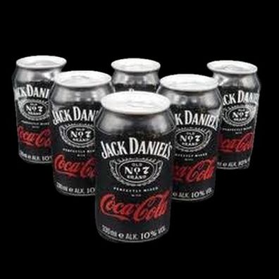 6 Dosen Jack Daniels & Coca Cola 0,33 ltr. 10% Vol. incl. EW Pfand