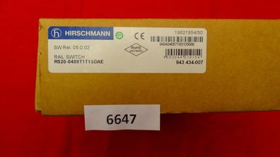 Hirschmann INET Ind. Ethernet Switch RS20-0400T1T1SDAE Switch 943434007